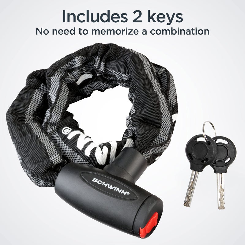 Schwinn Reflective Chain Key Lock for Bike, 3 feet x 8mm Anti Theft Bicycle Lock, Security Level 4 - Image 5